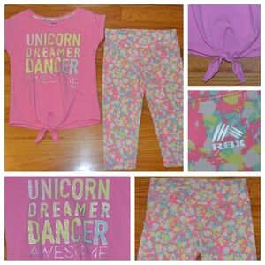 Youth girls RBX athletic shirt and pant set, size S 7/8